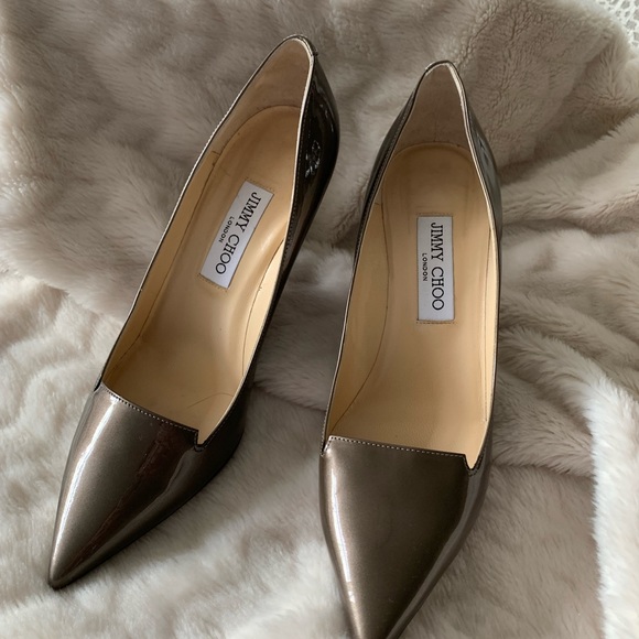 Jimmy Choo Shoes - Jimmy Choo Metallic Bronze Pointed-Toe Pumps